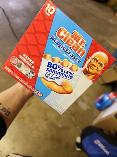 Click to view full screen Mr. Clean Magic Eraser. Shoe. Bathroom. Oven. and Shower Cleaner. Cleaning Pads with Durafoam. 6 Count photo review
