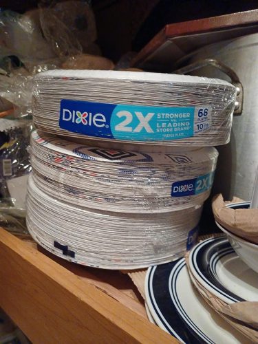 Click to view full screen Dixie Ultra Paper Plates. 10 1/16 inch. Dinner Size Printed Disposable Plate. 172 Count (4 Packs of 43 Plates). Packaging and Design May Vary photo review